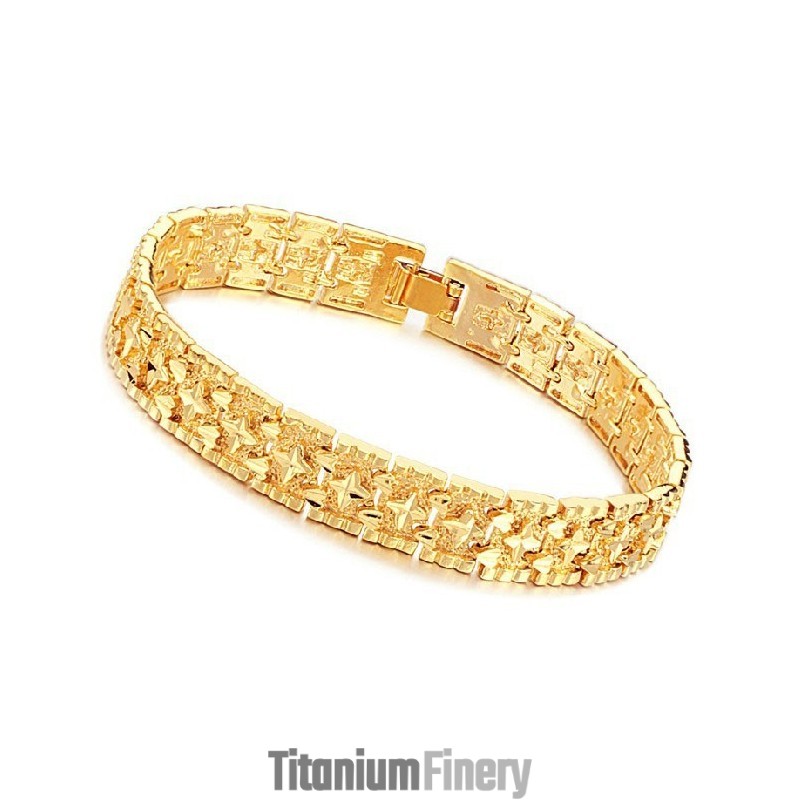 World-Wide Renown Male Star Pattern 18K Gold-Plated Bracelet