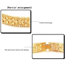 World-Wide Renown Male Star Pattern 18K Gold-Plated Bracelet