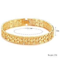 World-Wide Renown Male Star Pattern 18K Gold-Plated Bracelet