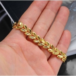 High Quality Female Leaf Shape 18K Gold-Plated Bracelet