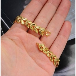 High Quality Female Leaf Shape 18K Gold-Plated Bracelet