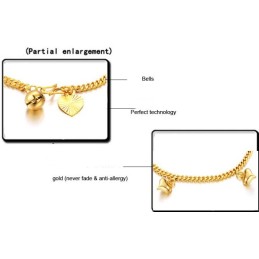 Reliable Reputation Female Sweetheart 18K Gold-Plated Bracelet With Bells