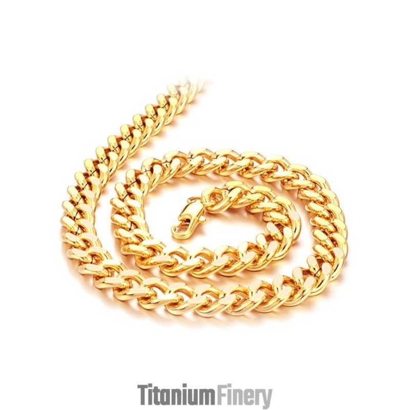 High Quality Male Twist Shape 18K Gold-Plated Necklace High Quality Male Twist Shape 18K Gold-Plated Necklace