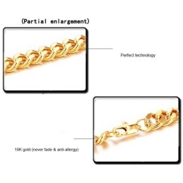 High Quality Male Twist Shape 18K Gold-Plated Necklace