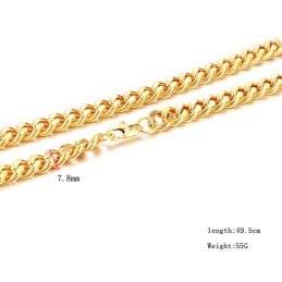 High Quality Male Twist Shape 18K Gold-Plated Necklace