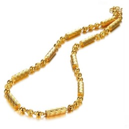 Stable Quality Male Fingerprint Texture 18K Gold-Plated Necklace