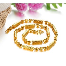 Stable Quality Male Fingerprint Texture 18K Gold-Plated Necklace