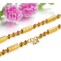 Stable Quality Male Fingerprint Texture 18K Gold-Plated Necklace