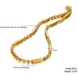 Stable Quality Male Fingerprint Texture 18K Gold-Plated Necklace