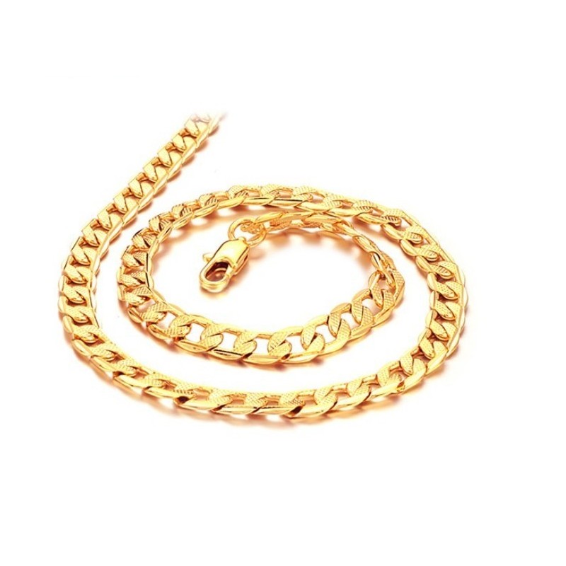 Durable In Use Male Twisted Slices 18K Gold-Plated Necklace Durable In Use Male Twisted Slices 18K Gold-Plated Necklace