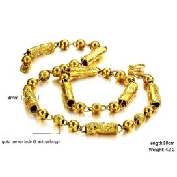 High Quality Male Dragon Pattern 18K Gold-Plated Necklace