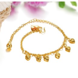 Quality And Quantity Assured Female Sweetheart 18K Gold-Plated Anklet With Bell