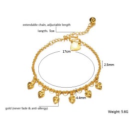 Quality And Quantity Assured Female Sweetheart 18K Gold-Plated Anklet With Bell