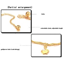 High Quality Female Apple Shape 18K Gold-Plated Anklet