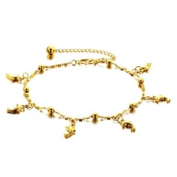 Stable Quality Female Dolphin Shape 18K Gold-Plated Anklet