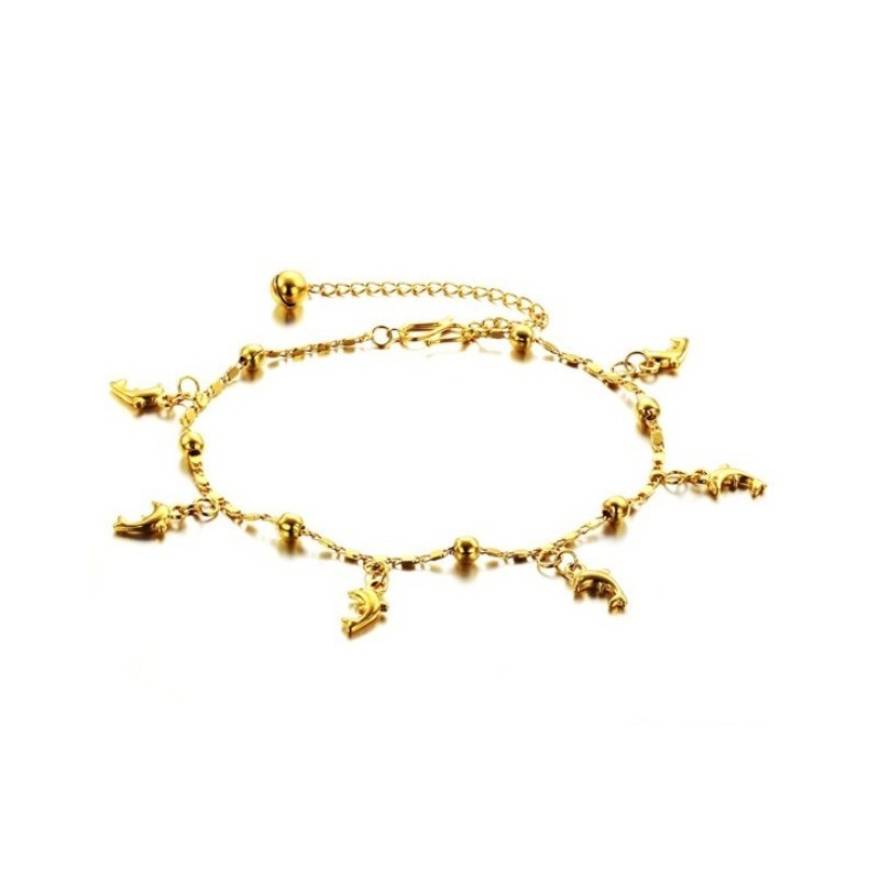Stable Quality Female Dolphin Shape 18K Gold-Plated Anklet Stable Quality Female Dolphin Shape 18K Gold-Plated Anklet