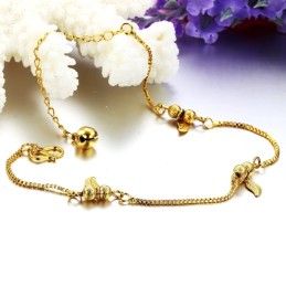 Selling Well All Over The World Female Leaf Shape 18K Gold-Plated Anklet