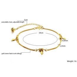 Selling Well All Over The World Female Leaf Shape 18K Gold-Plated Anklet