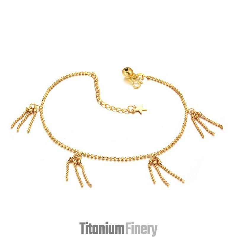 Superior Quality Female Ball Shape 18K Gold-Plated Anklet