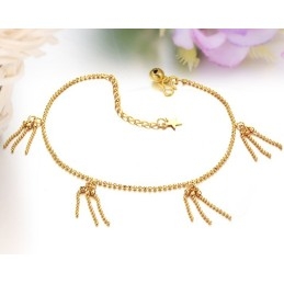 Superior Quality Female Ball Shape 18K Gold-Plated Anklet