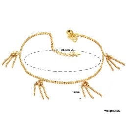 Superior Quality Female Ball Shape 18K Gold-Plated Anklet