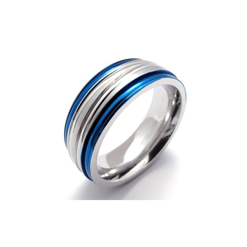 Fashion Blue Titanium Ring