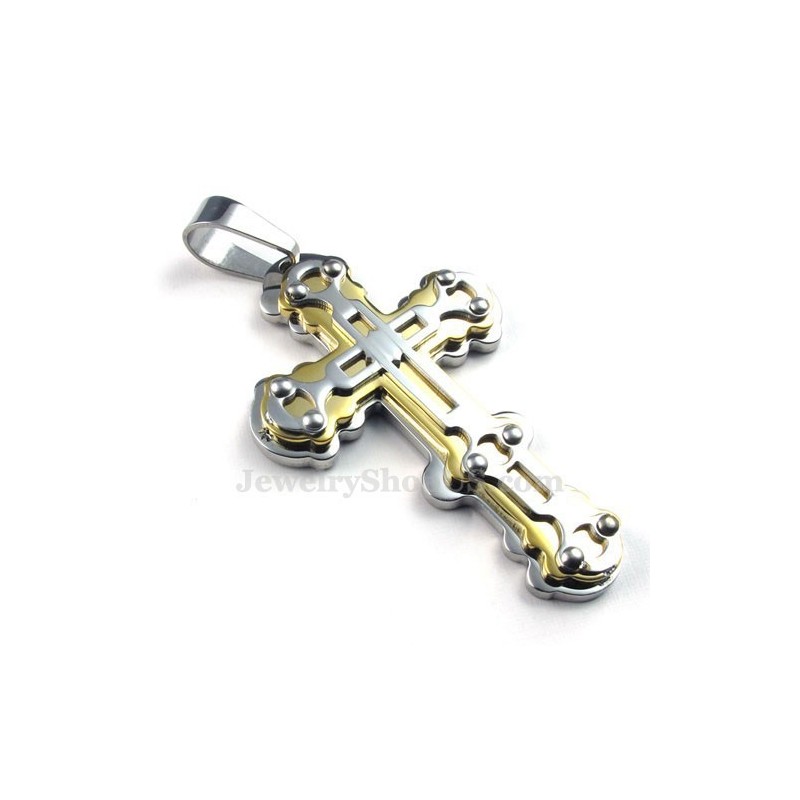 Mens Exquisite Titanium Cross Pendant Necklace (Free Chain) Mens Exquisite Titanium Cross Pendant Necklace (Free Chain)