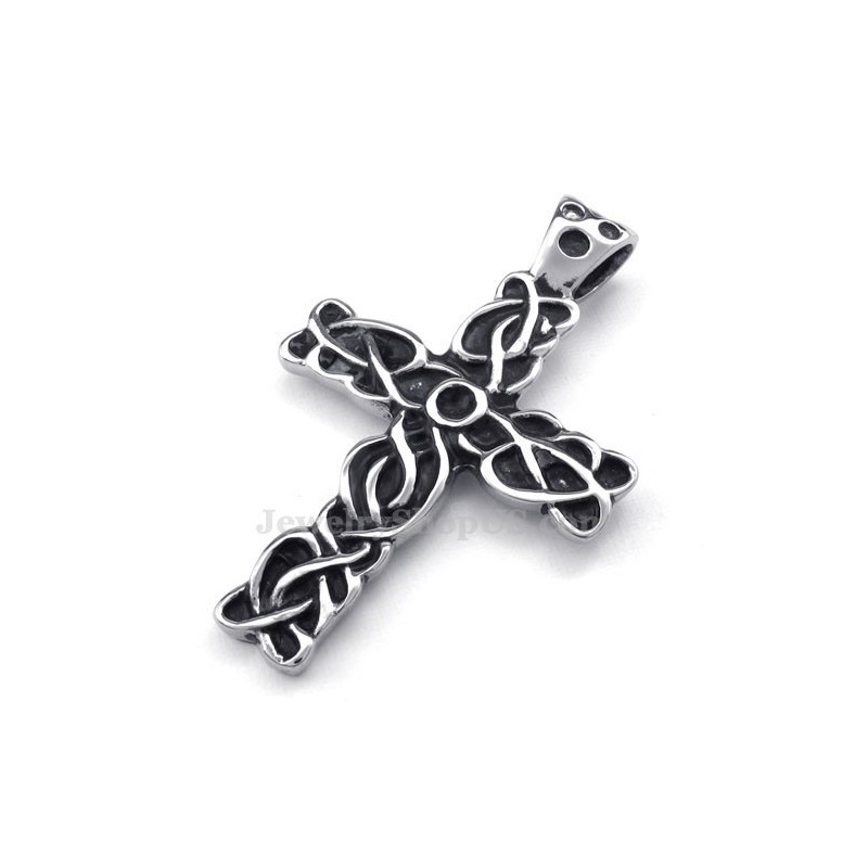 Mens Beautiful Titanium Cross Pendant Necklace (Free Chain)