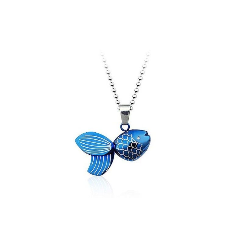 Blue Goldfish Titanium Pendant - Free Chain Blue Goldfish Titanium Pendant - Free Chain