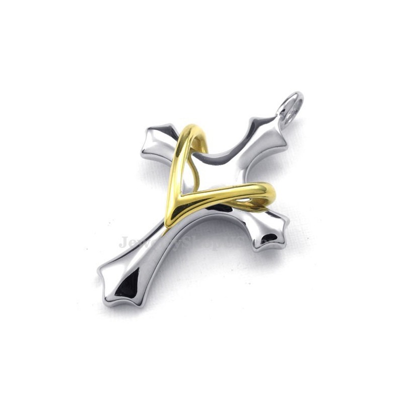 Love And Heart Cross Titanium Pendant Necklace (Free Chain) Love And Heart Cross Titanium Pendant Necklace (Free Chain)