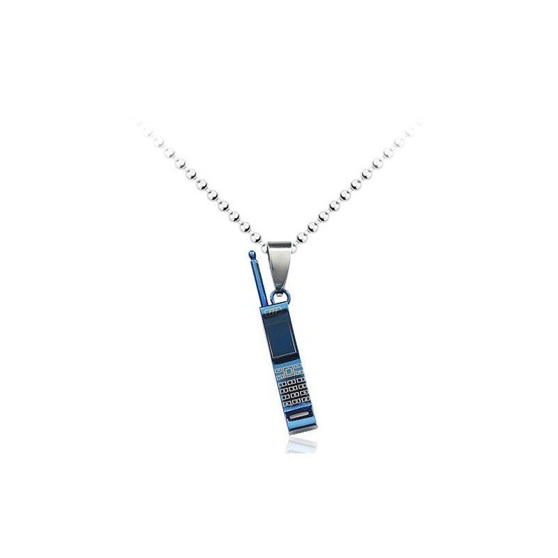 New Style Mens Blue Mobile Phone Titanium Pendant - Free Chain New Style Mens Blue Mobile Phone Titanium Pendant - Free Chain