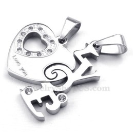 Charming Hearts Titanium Couples Pendant Necklace (Free Chain)(One Pair)