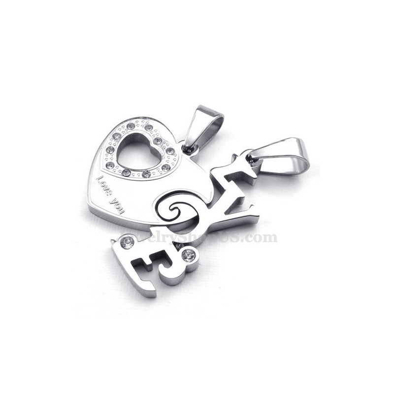 Charming Hearts Titanium Couples Pendant Necklace (Free Chain)(One Pair) Charming Hearts Titanium Couples Pendant Necklace (Free Chain)(One Pair)