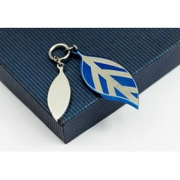 Fashion Blue Leaf Titanium Pendant - Free Chain
