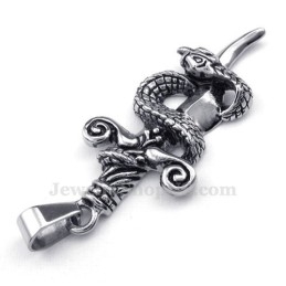 Titanium Snake Sword Pendant Necklace (Free Chain)