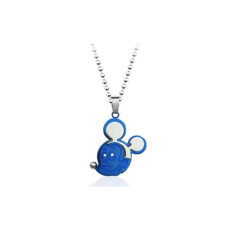 Blue Mickey Mouse Titanium Pendant - Free Chain Blue Mickey Mouse Titanium Pendant - Free Chain