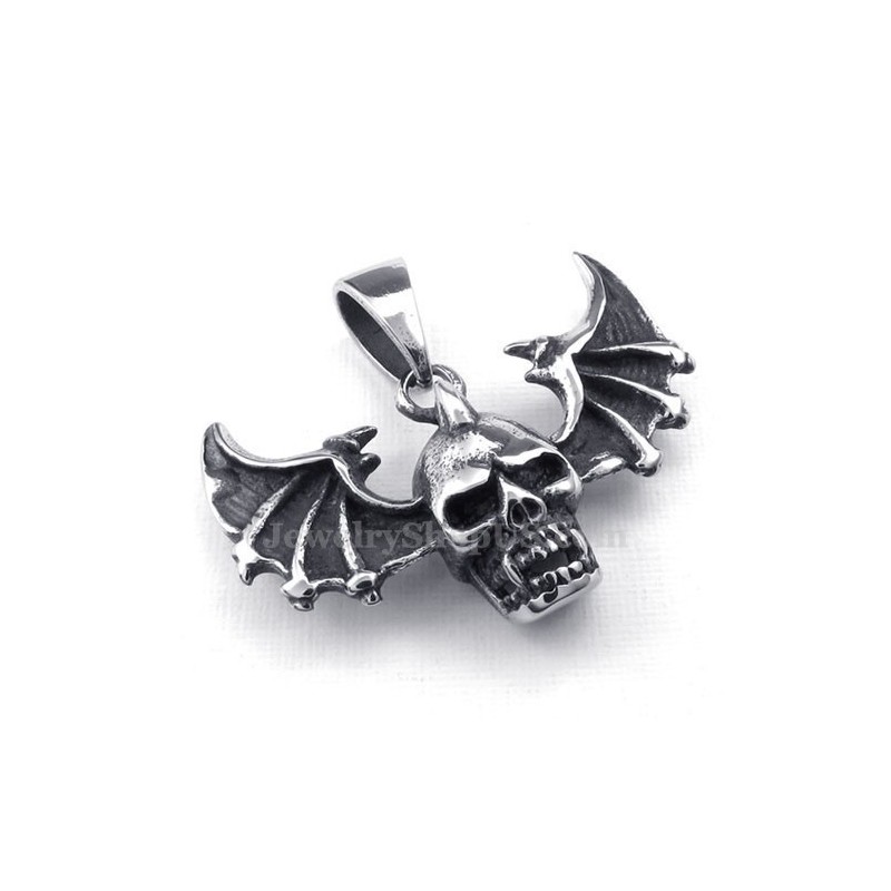 Wings Titanium Skull Pendant Necklace (Free Chain) Wings Titanium Skull Pendant Necklace (Free Chain)
