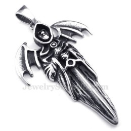 Exquisite Titanium Grim Reaper Pendant Necklace (Free Chain)