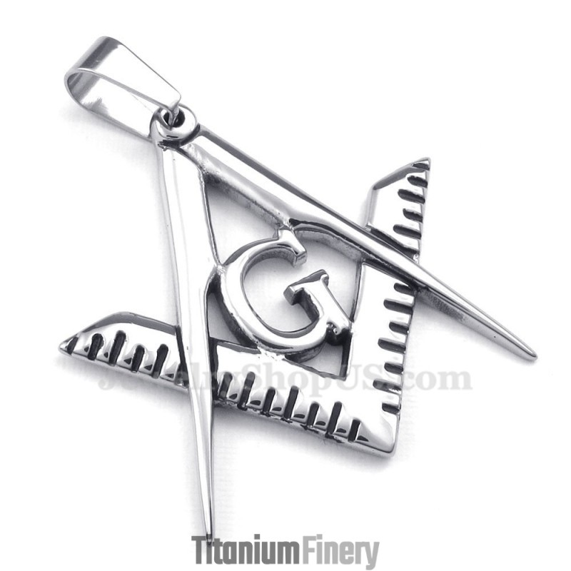 Titanium Masonic Pendant Necklace (Free Chain)
