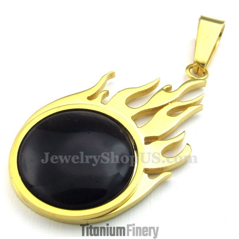 Titanium Gold Fireball Pendant Necklace (Free Chain) Titanium Gold Fireball Pendant Necklace (Free Chain)