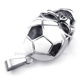 Titanium Football And Soccer Skull Pendant Necklace (Free Chain)
