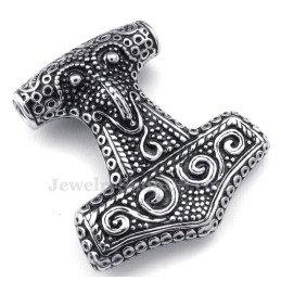 Titanium Thor'S Hammer Pendant Necklace (Free Chain)
