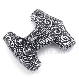 Titanium Thor'S Hammer Pendant Necklace (Free Chain)
