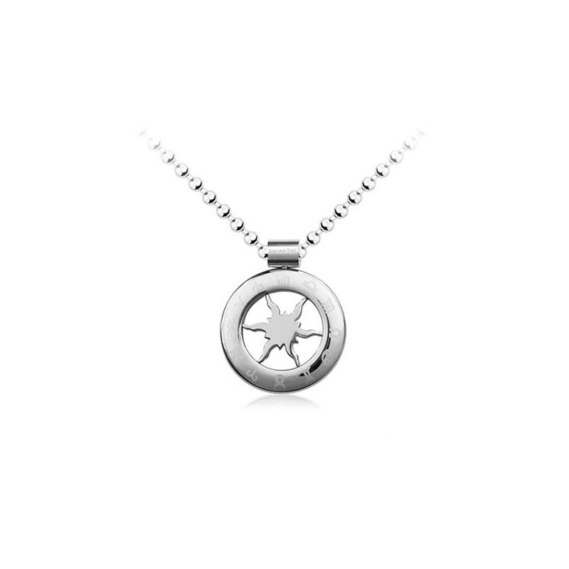 Horoscope Circle Titanium Pendant - Free Chain