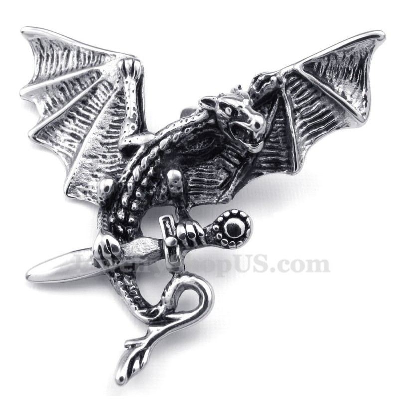 Exquisite Titanium Pterosaur Pendant Necklace (Free Chain)