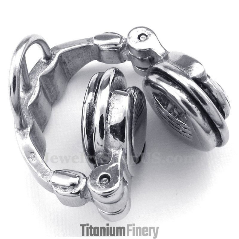 Titanium Headphone Pendant Necklace (Free Chain)