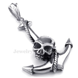 Titanium Skull Anchor Pendant Necklace (Free Chain)