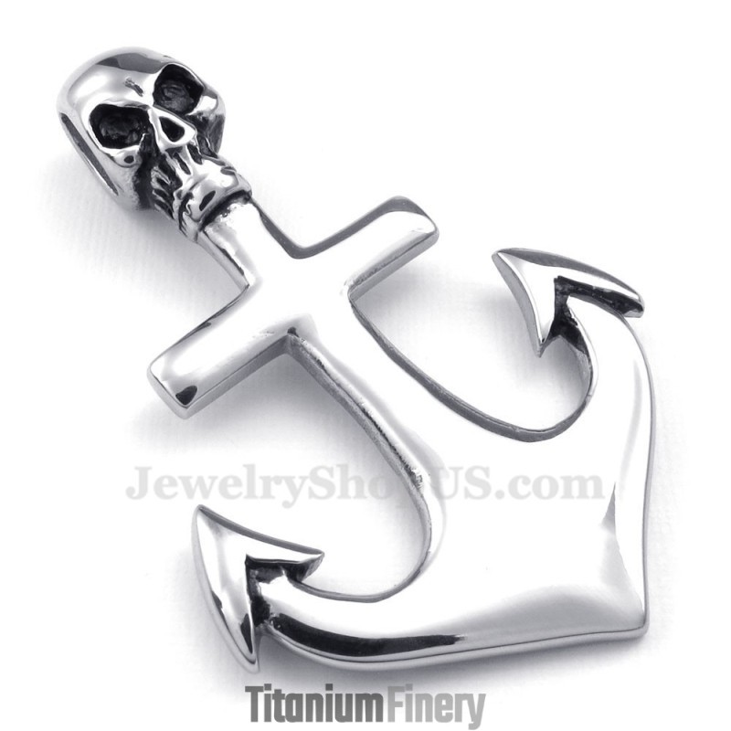 Titanium Skull Anchor Pendant Necklace (Free Chain) Titanium Skull Anchor Pendant Necklace (Free Chain)