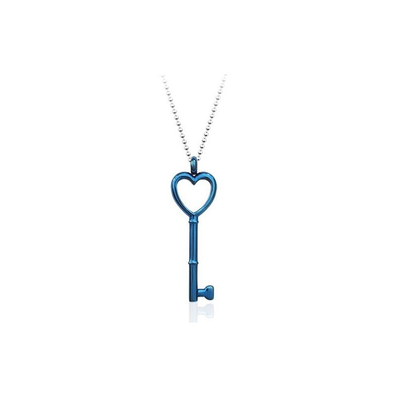 Love Heart Key Titanium Pendant - Free Chain Love Heart Key Titanium Pendant - Free Chain