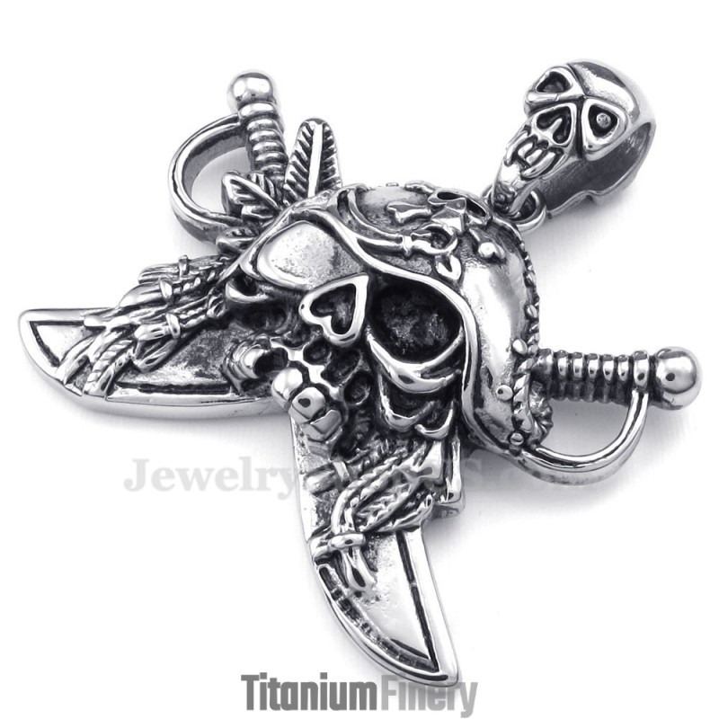 Titanium Skull Corsair Pendant Necklace (Free Chain) Titanium Skull Corsair Pendant Necklace (Free Chain)